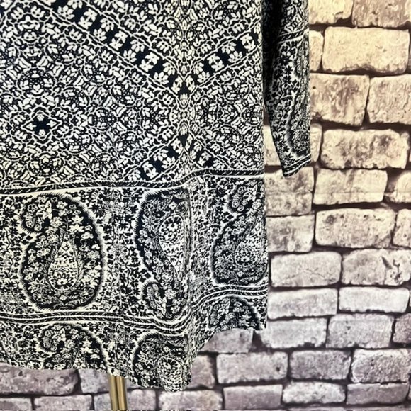 Lucky Brand Navy & White 3/4 Sleeve Blouse Size 1X - Picture 7 of 9